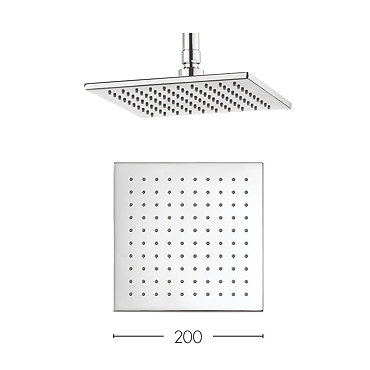 Crosswater - Zion 200mm Square Fixed Showerhead - FH220C Profile Large Image