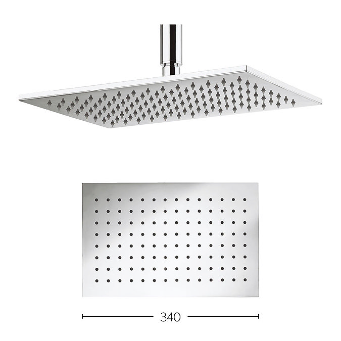 Crosswater Zion 340mm Rectangular Fixed Showerhead - FH322C Large Image