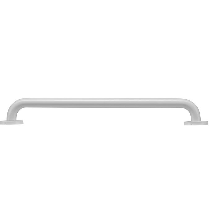 Croydex 600mm Stainless Steel White Straight Grab Bar - AP501222  In Bathroom Large Image
