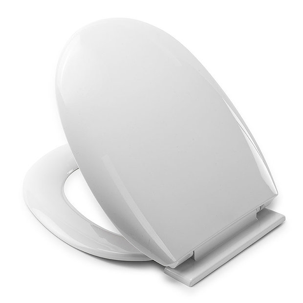Croydex Anti-Bacterial Polypropylene Toilet Seat with Slow-Close Hinge - White  Profile Large Image