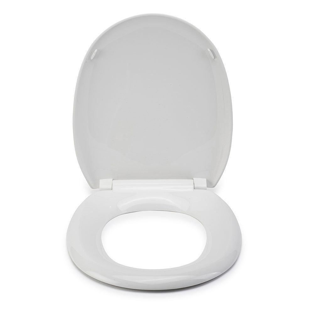 Croydex Anti-Bacterial Polypropylene Toilet Seat with Slow-Close Hinge - White  Standard Large Image