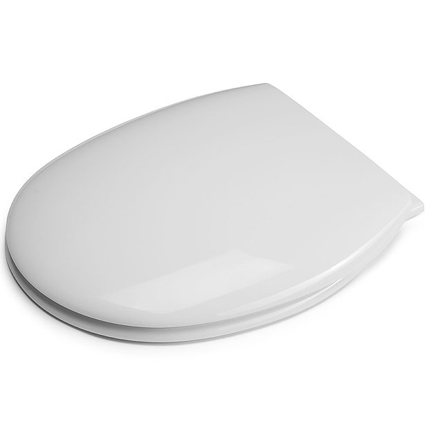 Croydex Anti-Bacterial Polypropylene Toilet Seat with Slow-Close Hinge - White  In Bathroom Large Image