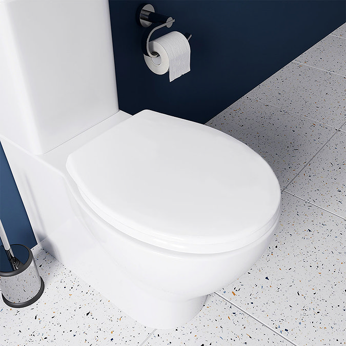 Croydex Anti-Bacterial Polypropylene Toilet Seat with Slow-Close Hinge - White Large Image