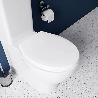Croydex Anti-Bacterial Polypropylene Toilet Seat with Slow-Close Hinge - White  Profile Large Image
