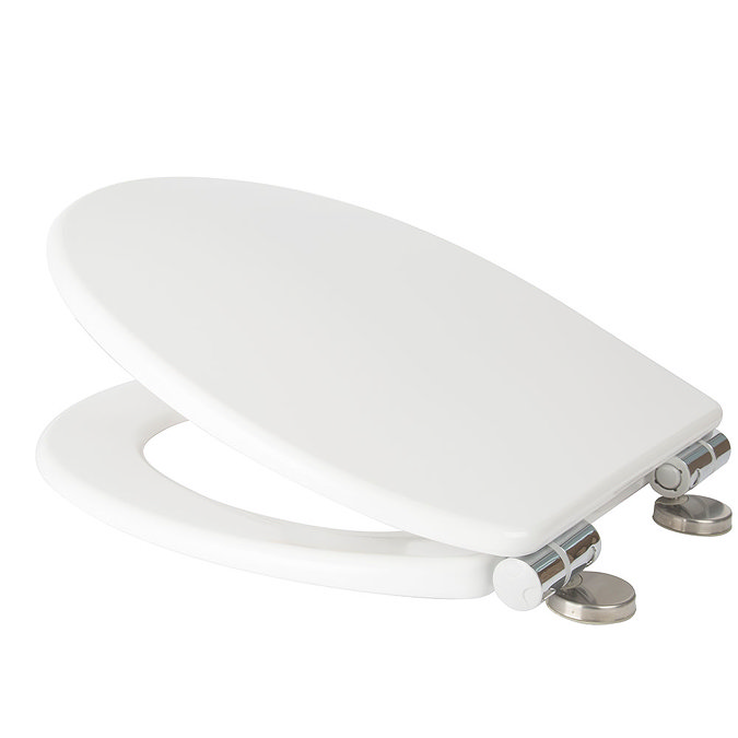 Croydex Anti-Bacterial Thermoset Toilet Seat with Slow-Close Easy-Fit Hinge - Gloss White  Profile Large Image