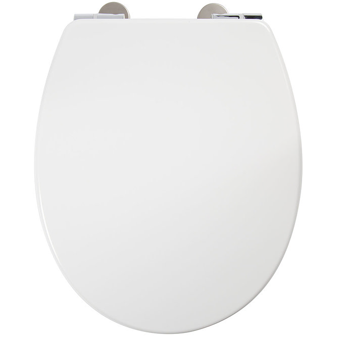 Croydex Anti-Bacterial Thermoset Toilet Seat with Slow-Close Easy-Fit Hinge - Gloss White Large Imag
