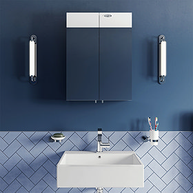 Croydex Anton Double Door Stainless Steel Mirrored Bathroom Cabinet - WC756105 Large Image