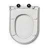 Top-down image of the underside of the Croydex Ascona D-Shaped Toilet Seat showing the underneath of the seat and hinges, pictured on a white background.