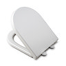 Angled-back image of the Croydex Ascona D-Shaped Toilet Seat showing the toilet lid partially open and the back hinges, pictured on a white background.