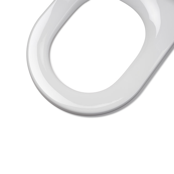 Top down image of just the seat of the Croydex Ascona D-Shaped Toilet Seat, pictured on a white background.