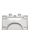 Top-down, close-up image of the underside of the Croydex Ascona D-Shaped Toilet Seat, focusing on the hinges.