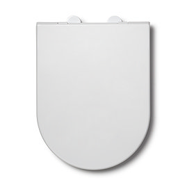 Top-down view of the Croydex Ascona D-Shaped Toilet Seat showing the top of the lid and part of the hinges, pictured on a white background.