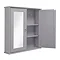 Croydex Ashby Grey Wooden Double Door Mirror Cabinet with FlexiFix - WC280031  Feature Large Image