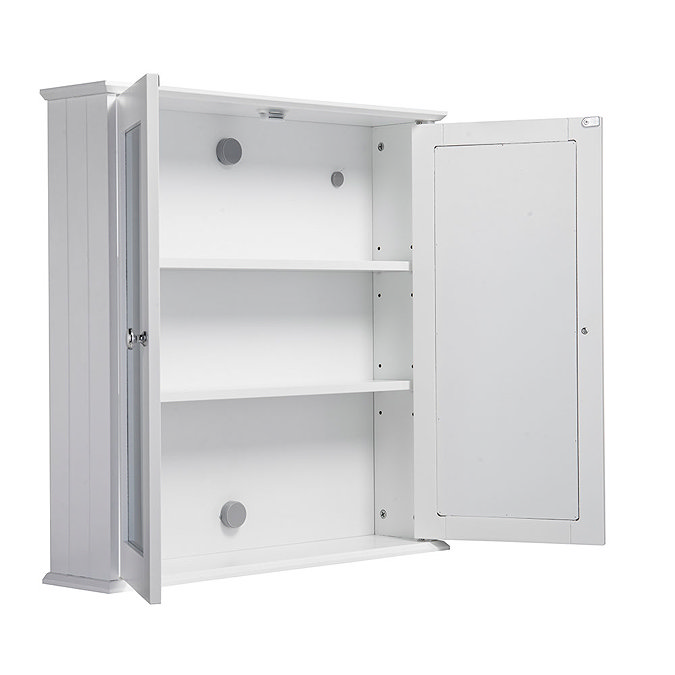 Croydex Ashby White Wooden Double Door Cabinet with FlexiFix - WC280022  Feature Large Image