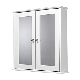 Croydex Ashby White Wooden Double Door Cabinet with FlexiFix - WC280022 Large Image