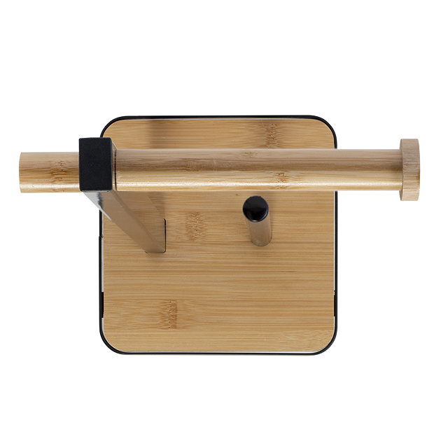 Croydex Bamboo Freestanding Toilet Paper Holder Matt Black