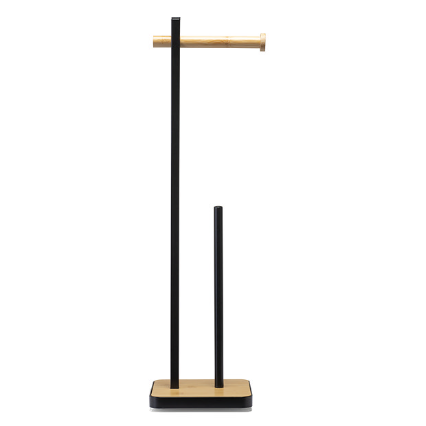 Croydex Bamboo Freestanding Toilet Paper Holder Matt Black