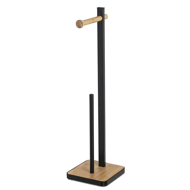 Croydex Bamboo Freestanding Toilet Paper Holder Matt Black