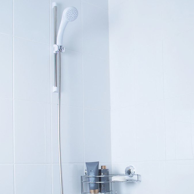 Croydex Bath Shower Set - White - AB160022 Large Image