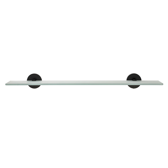 Croydex Black Epsom Flexi-Fix Glass Shelf - QM481421  Feature Large Image