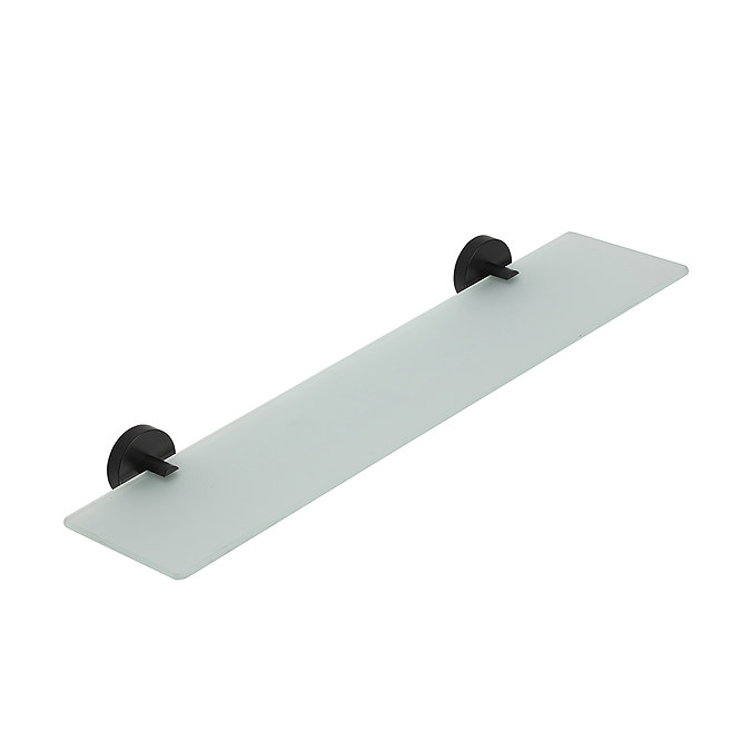 Croydex Black Epsom Flexi-Fix Glass Shelf - QM481421  In Bathroom Large Image