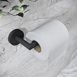 Croydex Black Epsom Flexi-Fix Toilet Roll Holder