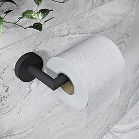 Croydex Black Epsom Flexi-Fix Toilet Roll Holder