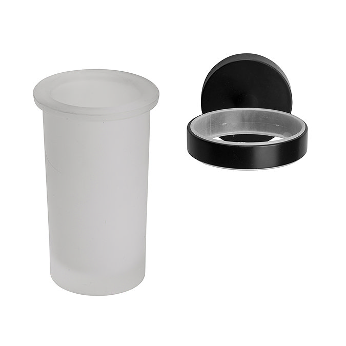 Croydex Black Epsom Flexi-Fix Tumbler & Holder - QM481821  In Bathroom Large Image