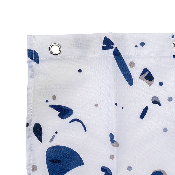 Croydex Blue Terrazzo Design Shower Curtain - 1800 x 1800mm