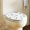 Croydex Blue Terrazzo Flexi-Fix Wooden Toilet Seat - WL910124