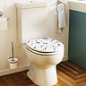 Croydex Blue Terrazzo Flexi-Fix Wooden Toilet Seat - WL910124
