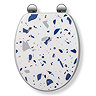 Croydex Blue Terrazzo Flexi-Fix Wooden Toilet Seat - WL910124