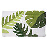 Top down view of the Croydex Botanical Soft Tufted Bath Mat showing a clear view of the botanical details, pictured on a white background.