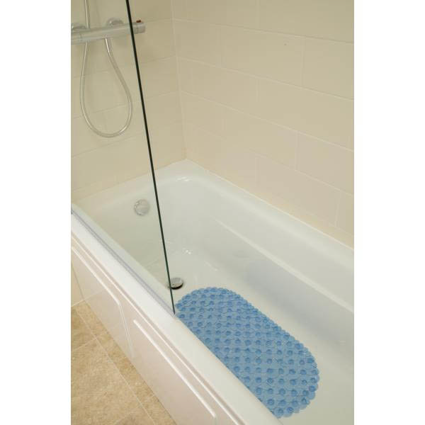 Croydex Bubbles PVC Bath Mat - 700 x 350mm - Blue - AH220724  Feature Large Image