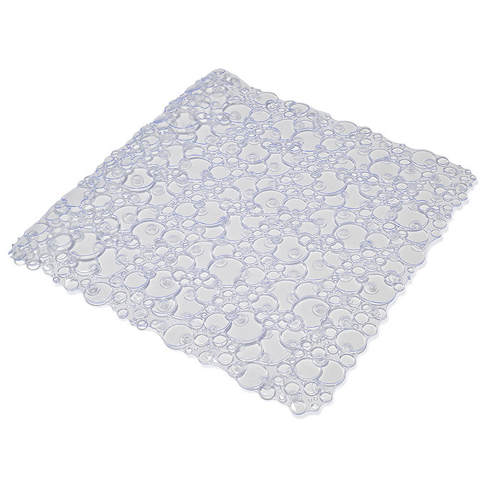 Croydex Bubbles PVC Shower Mat - 530 x 530mm - Clear - AH220832  Feature Large Image