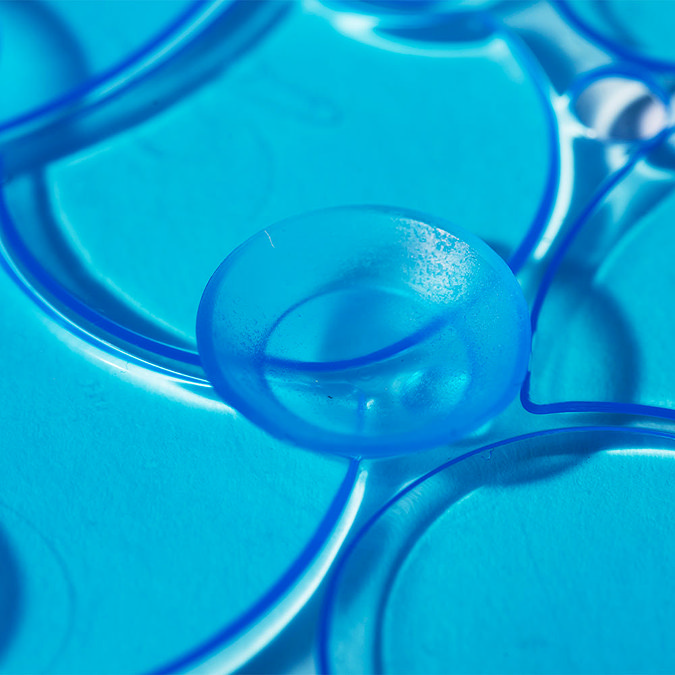 Croydex Bubbles PVC Shower Mat - 530 x 530mm - Blue - AH220824  Profile Large Image