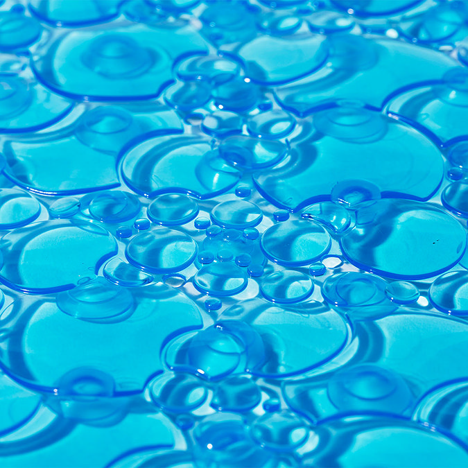 Croydex Bubbles PVC Shower Mat - 530 x 530mm - Blue - AH220824  Feature Large Image