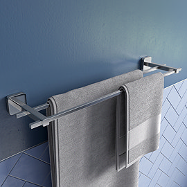 Croydex Camberwell Flexi-Fix Chrome Double Towel Rail