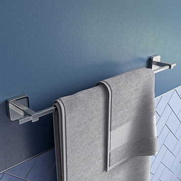 Croydex Camberwell Flexi-Fix Chrome Single Towel Rail