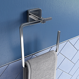 Croydex Camberwell Flexi-Fix Chrome Towel Ring