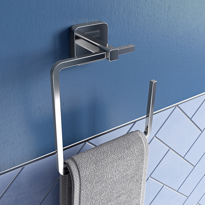 Croydex Camberwell Flexi-Fix Chrome Towel Ring