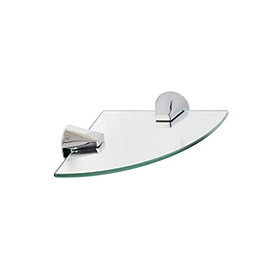 Croydex - Canterbury Flexi-Fix Glass Corner Shelf - Chrome - QM425941 Large Image
