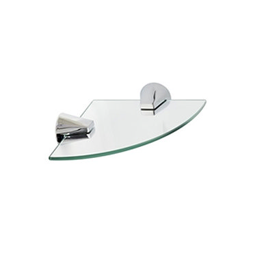 Croydex - Canterbury Flexi-Fix Glass Corner Shelf - Chrome - QM425941 Profile Large Image