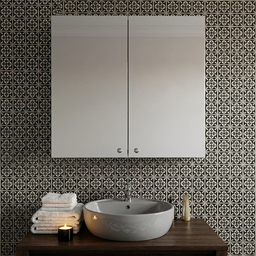 Croydex Carra White Double Door Mirror Cabinet