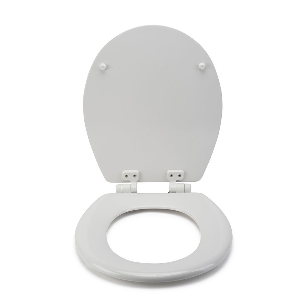 Siège WC Croydex Sit Tight Avec Charnières Réglables - Bois Blanc - 46,5 X 36,5 X 6 Cm - Surface Antibactérienne