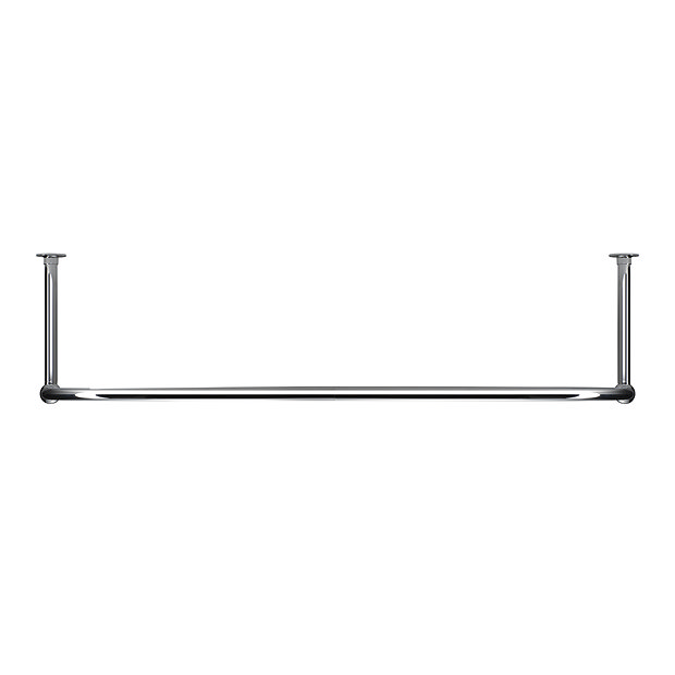 Croydex Ceiling Mounted Roll Top Bath Rail - Chrome