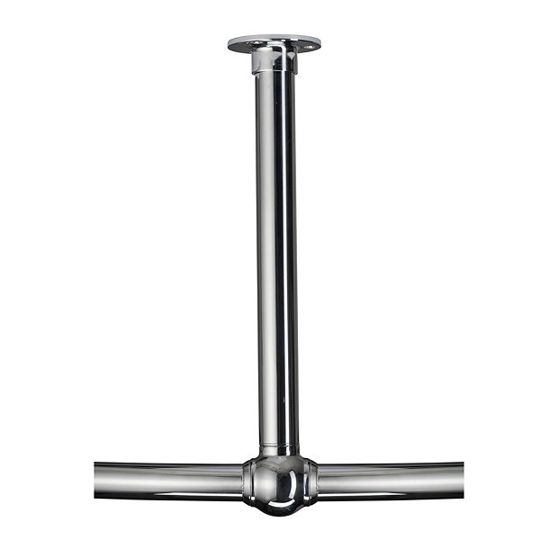 Croydex Ceiling Mounted Roll Top Bath Rail Chrome