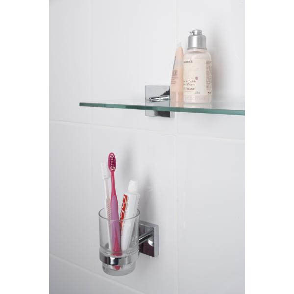 Croydex Chester Flexi-Fix Glass Shelf - QM441441  In Bathroom Large Image