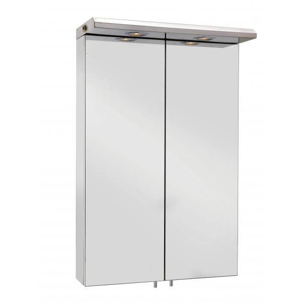 Croydex - Colorado Large Double-Door Illuminated Mirror Cabinet - Stainless Steel - WC786105E Large 