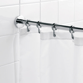 Croydex Contemporary Luxury Chrome Round Shower Curtain Rod